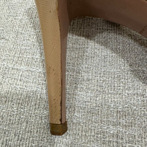 Prada Vernice St Staff Cammeo Cream strappy sandal Size 35.5 - Picture 6 of 7